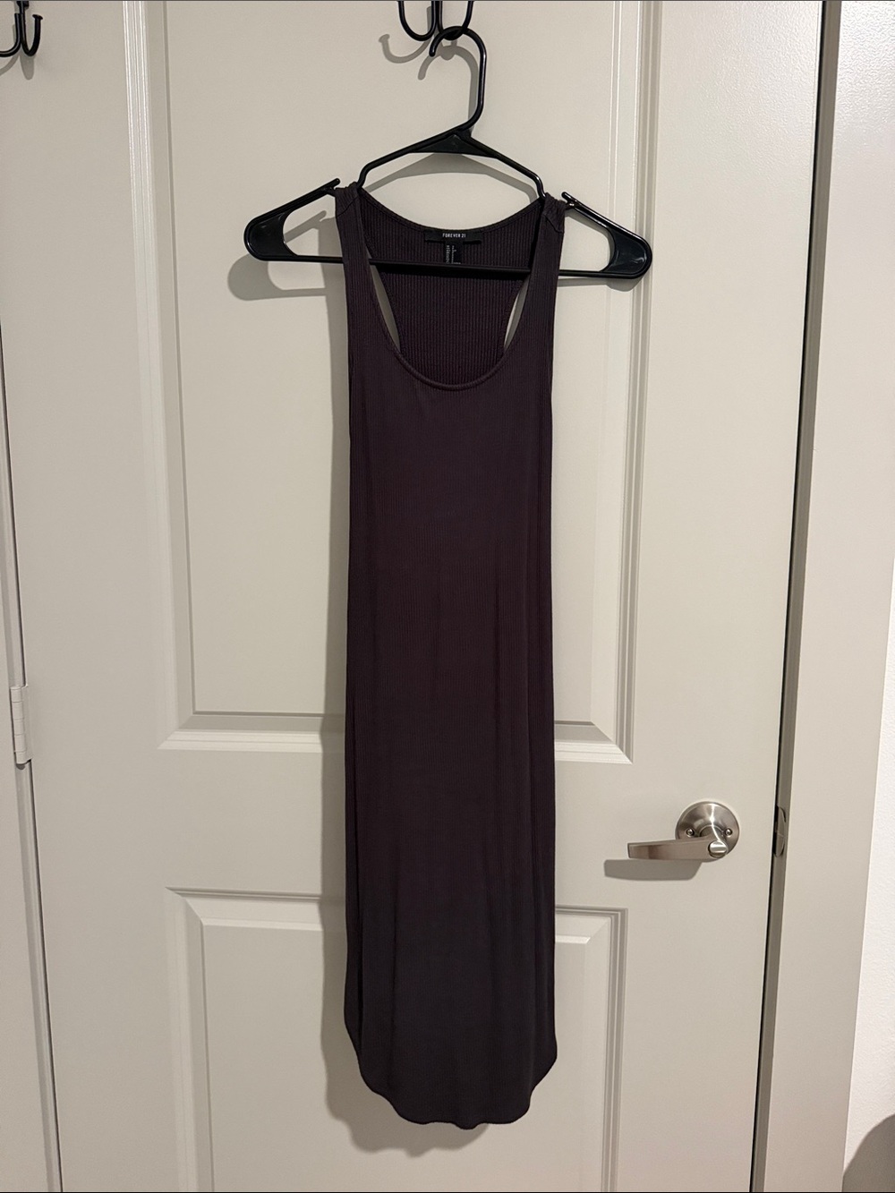 Scoop neck ribbed midi dress